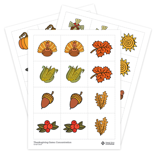 Thanksgiving Memory Game Concentration